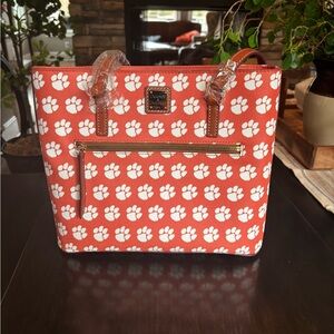 Dooney & Bourke Orange Paw Print Tote